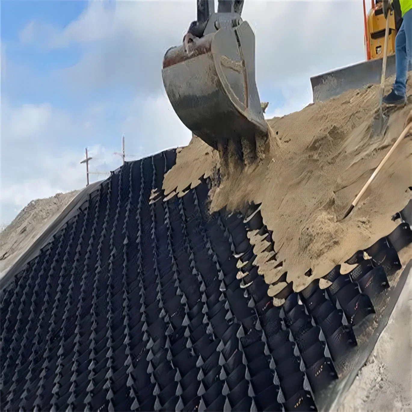 Lámina de plástico Texturizada y Perforada HDPE Geocells para la Protección de la pendiente