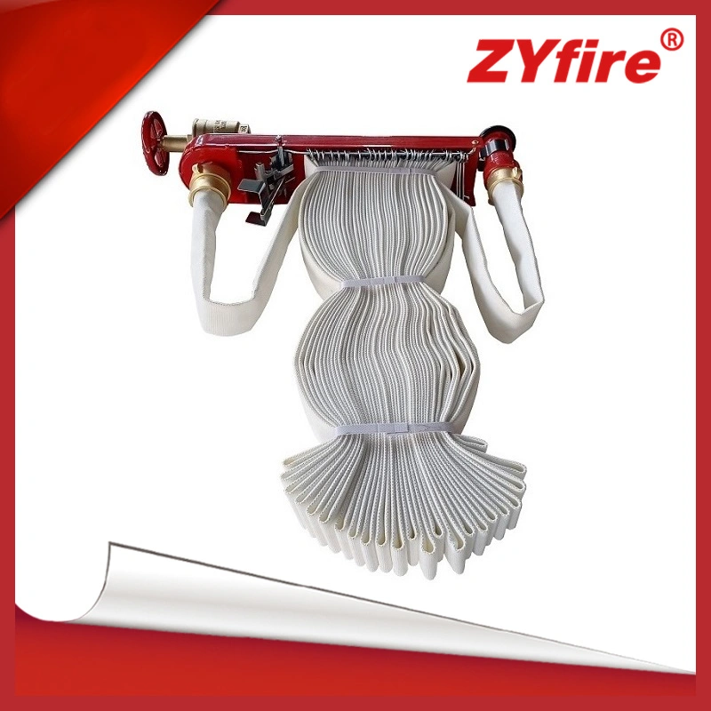 Nfpa UL FM Complete Pin Rack Assembly Single Jacket TPU Lining Fire Hose Pack with Brass Niple Nozzle Valve