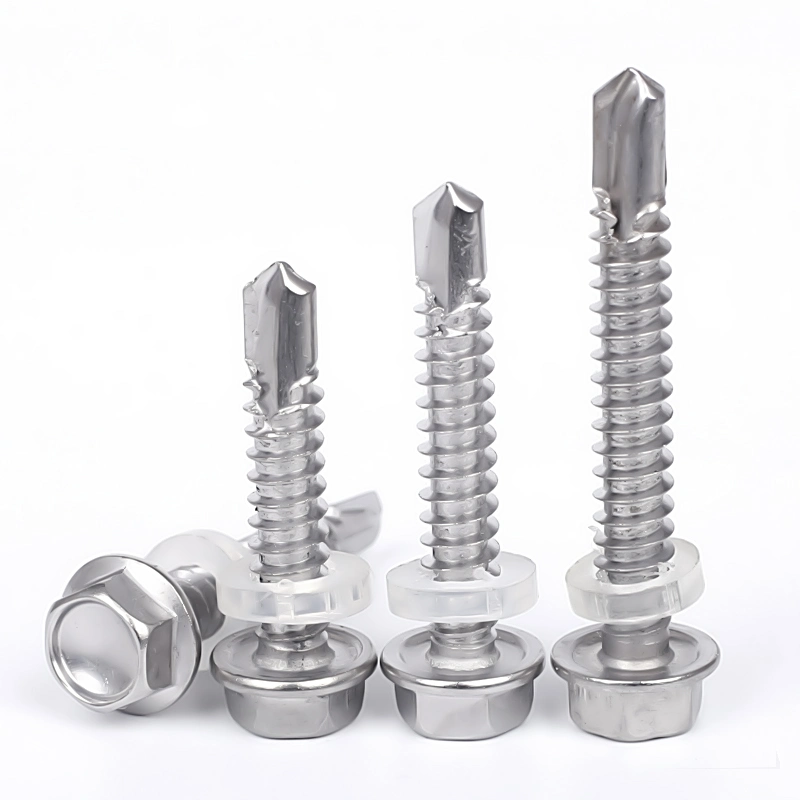 Factory Supply Standard Hex Head with Washer Screws Stainless Steel Self-Drilling Screws