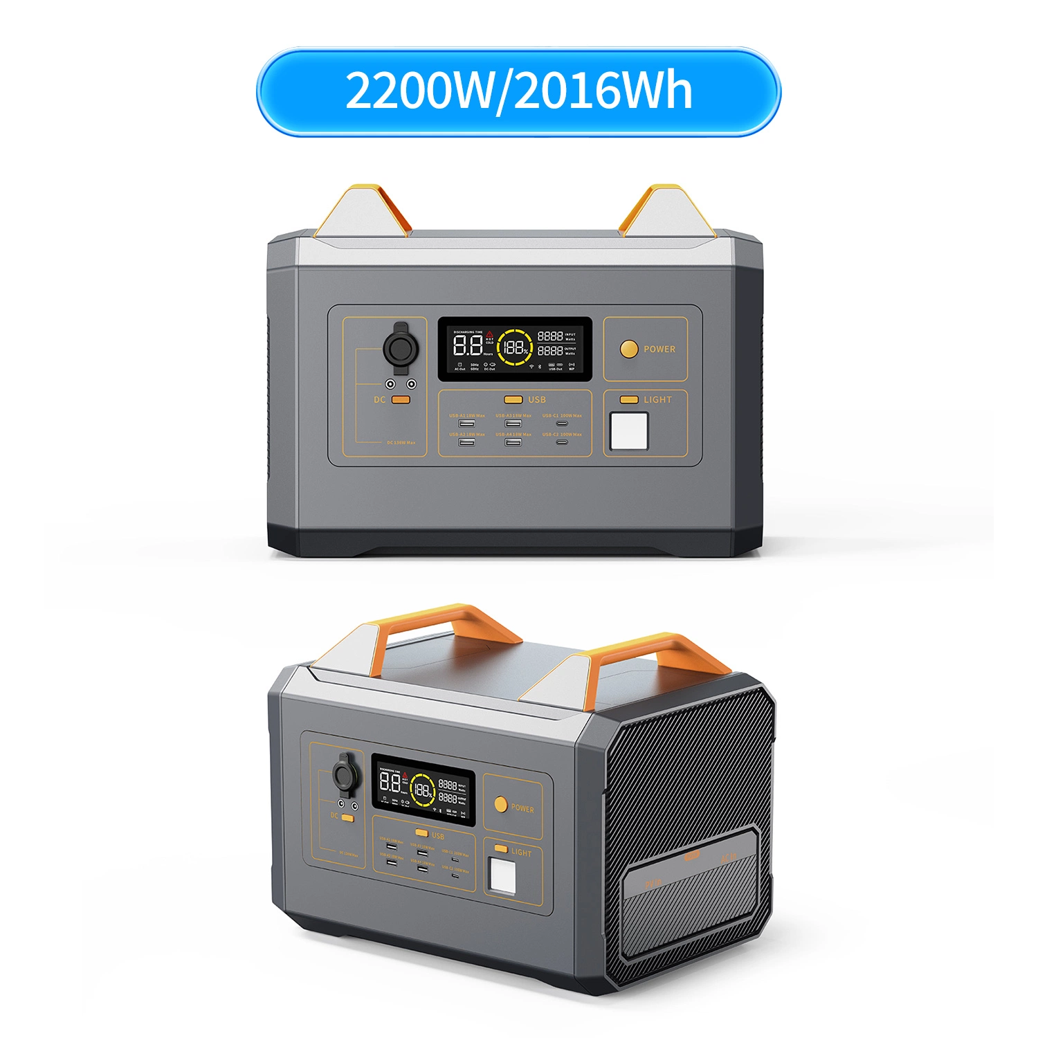 OEM Portable Station 22kg Mobile Lithium-Ion Power Bank LiFePO4 Battery 2200W