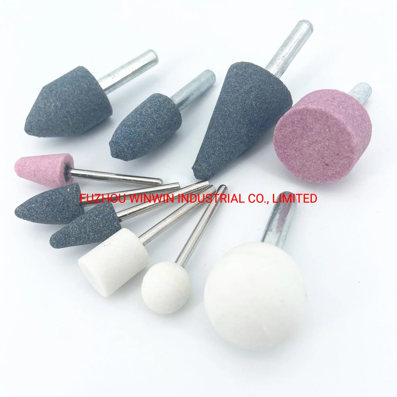 5pieces 1/4" Abrasive Mounted Pointed Grinding Stone for Drill Metal Polishing (WW-5MS01)