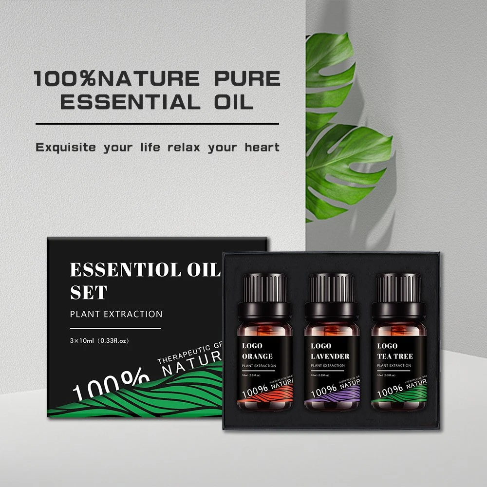 Hl- Organic Diffuser Oils Manufacturer, Top 3/10ml Lavender, Tea Tree, Sweet Orange Essential Oils Set for Aromatherapy 100% Pure & Natural, Therapeutic-Grade