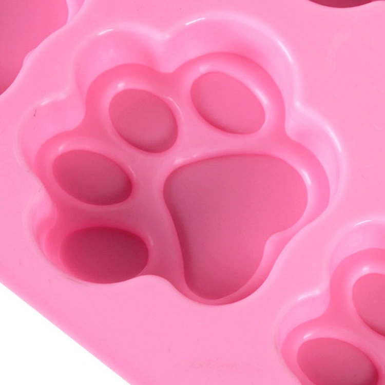 En Stock Bakeware de silicona de grado alimentario de silicona con forma de pata de perro gato molde jabón