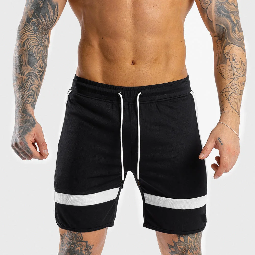 Men Fitness Sweatpants Shorts Man Summer Gyms Workout Male Breathable Mesh Quick Dry Sportswear Short