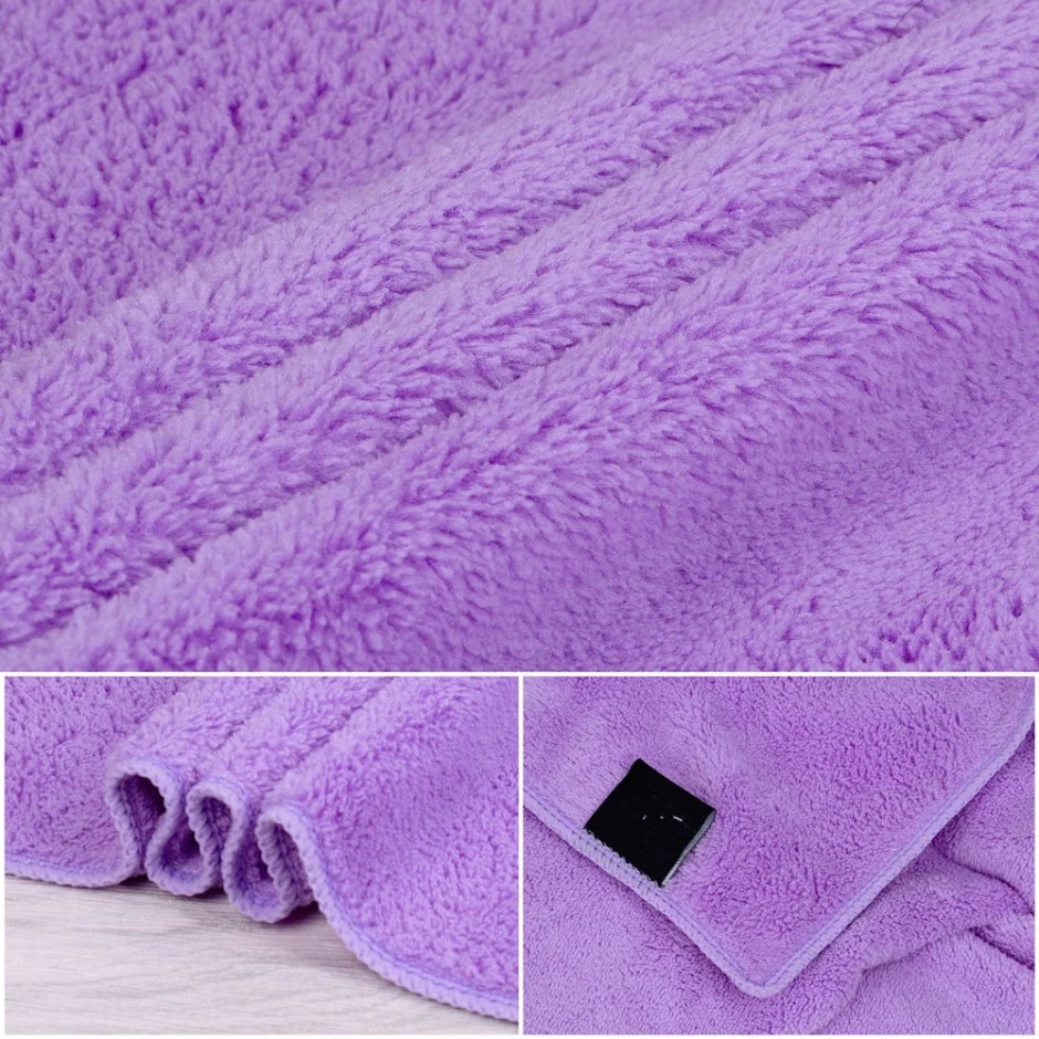 Amazon Hot Sale Yellow, Purple, Pink, Blue, Green, Microfiber Hair Wrap Towel Coral Fleece Style SPA Microfiber Bath Towel for Ladies