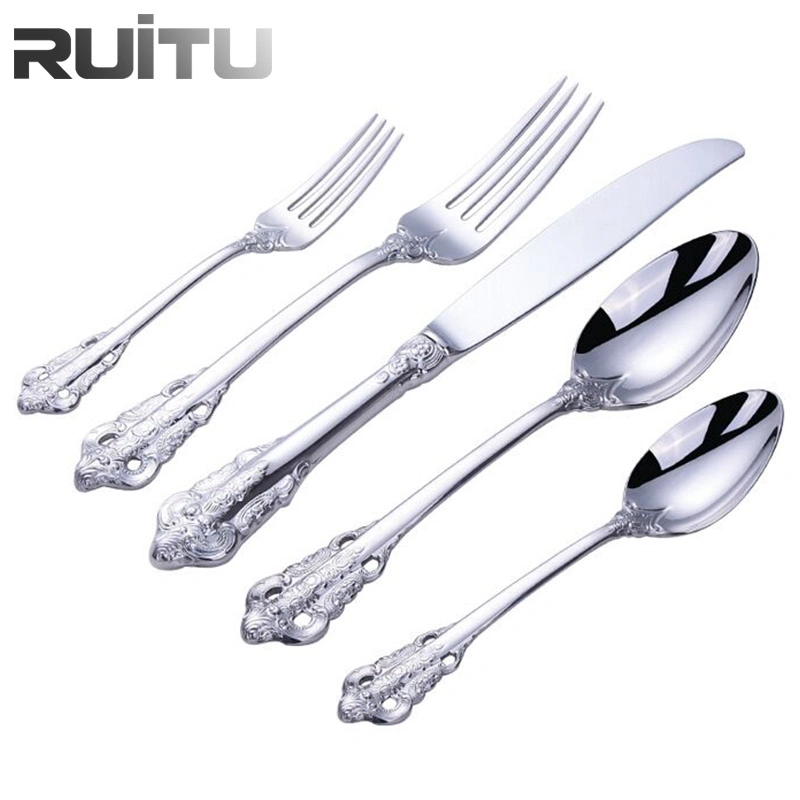 5 Star Hotel Restaurant Table Ware 304 Portugal Stainless Steel Wholesale/Supplier Cutipol Flatware Cutlery Set Wedding Reusable Edible Pink Matte Gold Plated Cutlery