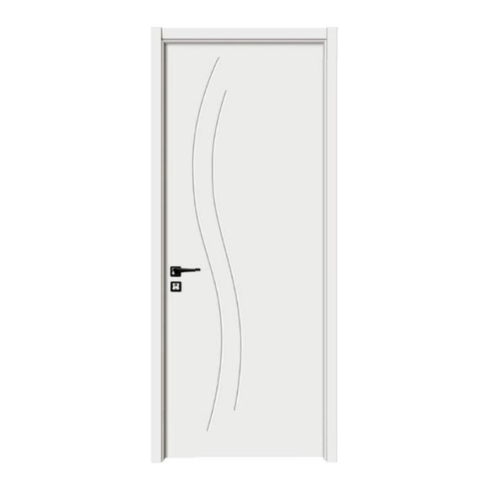 Diseño moderno de vidrio de madera puerta de entrada principal de la parte superior de la ronda por encargo de madera interior de la puerta de PVC de doble de los apartamentos y villas