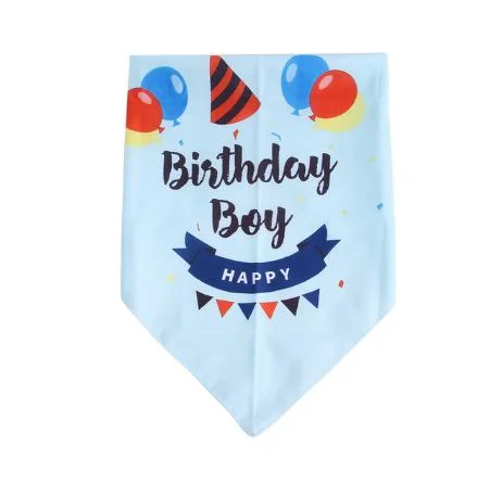 Happy Birthday with Triangular Bandanas Bandana Pink Scarf Pet Product Puppy Kitten Teddy Chihuahua Neckerchief Dogs Accessories Gift