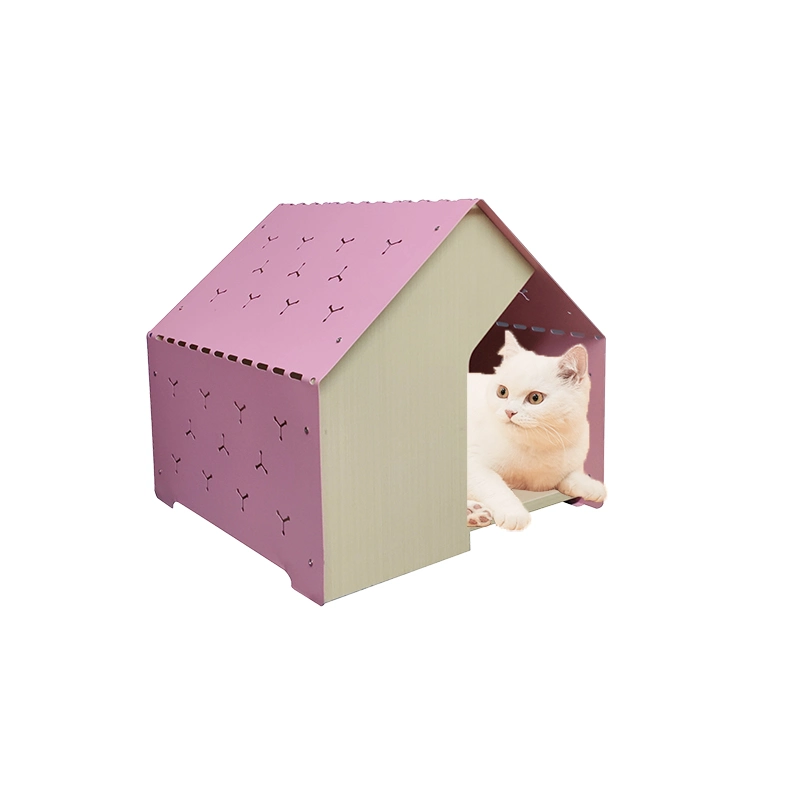 Hot Selling Square Warm Windproof Steel Wooden House for Pet Cat Kennel Cat Cage