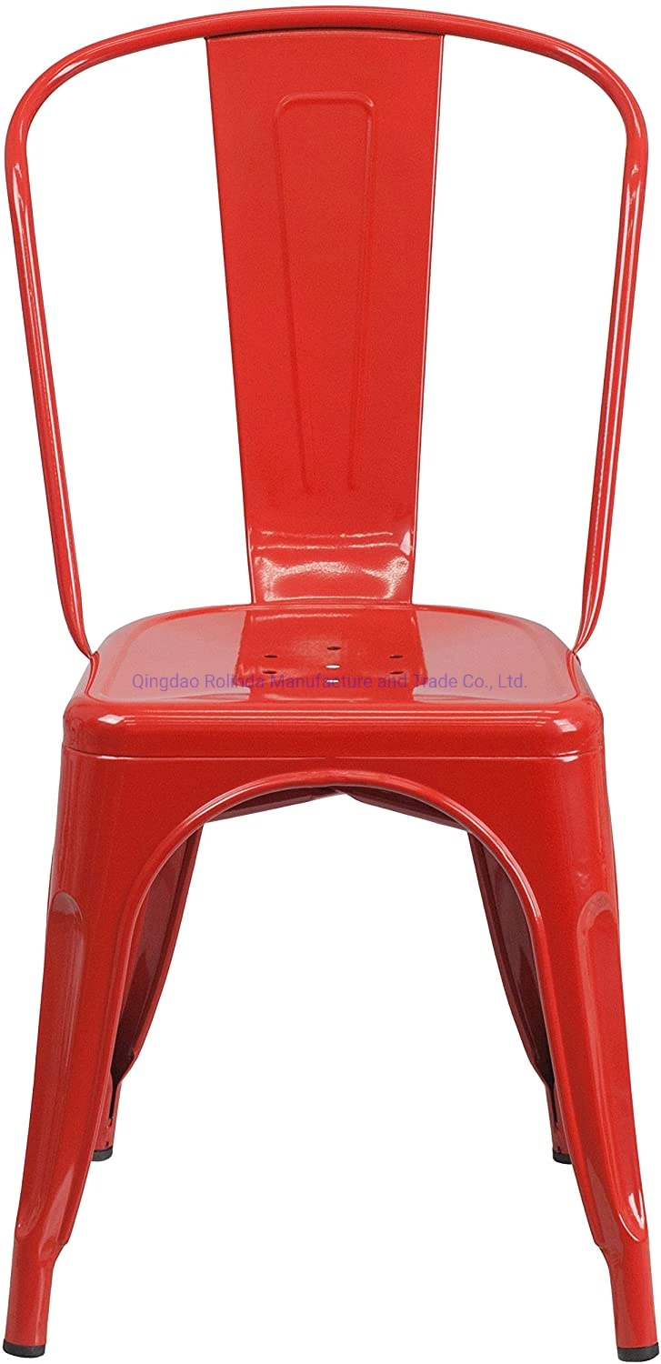 Commercial Grade Yellow Metal Indoor-Outdoor Stackable Chair Tolix Chair Industrial Dining Chair