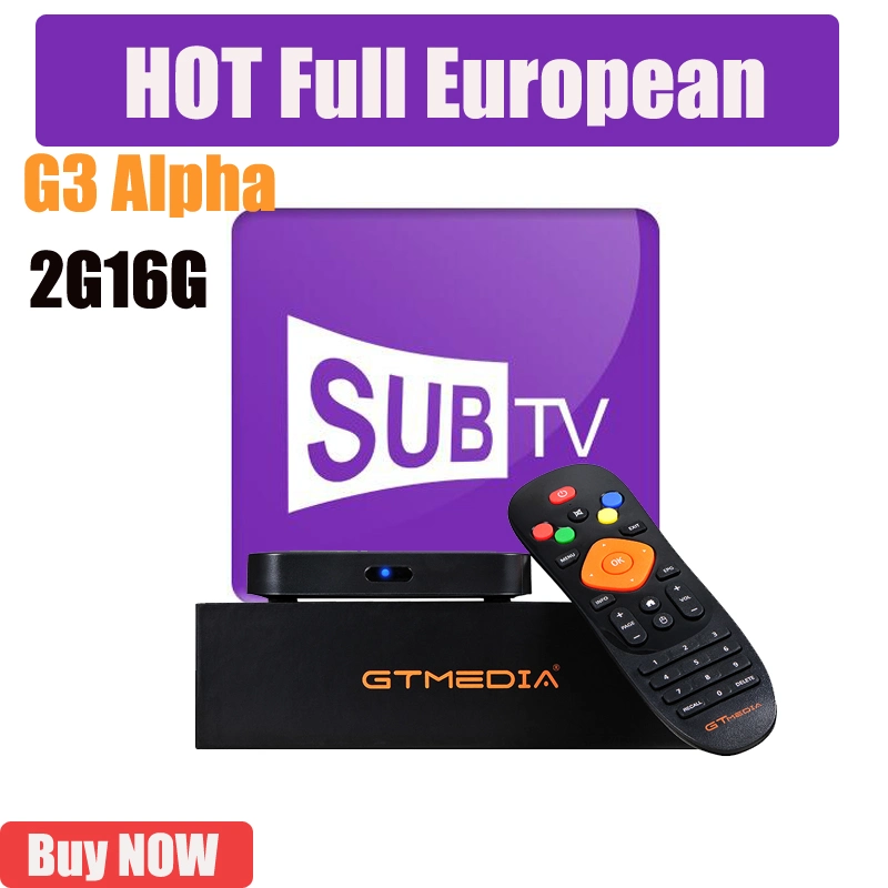 Subtv IPTV Subscription Gtmedia G2 G3 Alpha 4K 1080P Full HD TV Box 2.4G WiFi 2GB 16GB Amlogic S905X Netflix Youtube Media Player Free Apps Set-Top TV Box