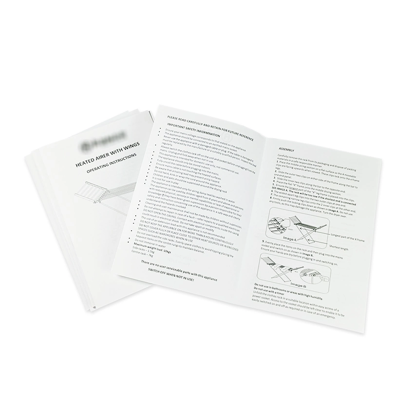 Custom High quality/High cost performance Black and White A5 Product Manual Leaflet Specification Manual