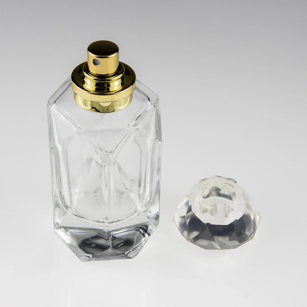 زجاج زجاجة Perfume الفاخر المخصص سعة 30 مل سعة 50 مل بتصميم متدرج سعة 100 مل حزمة دبي التغليف كريستال