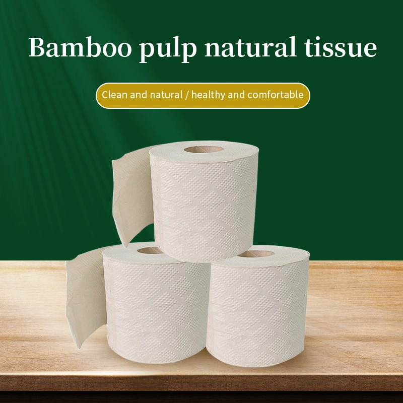 Papier de toilette en rouleau de pâte de recyclage de bambou