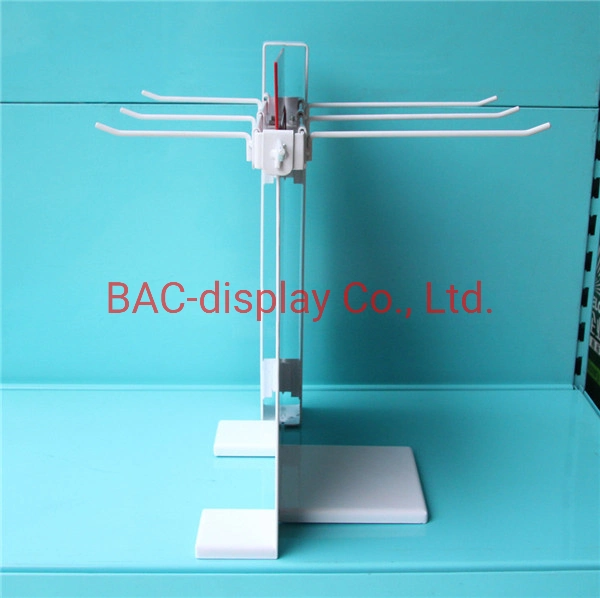 Metal Plate Counter Display Rack with Hooks for Kitchen Tools Sales