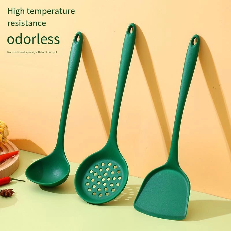 Silicone Shovel Non-Stick Pot Special High Temperature Resistant Spatula Silicone Shovel Set Household Stir-Frying Scoop Soup Spoon