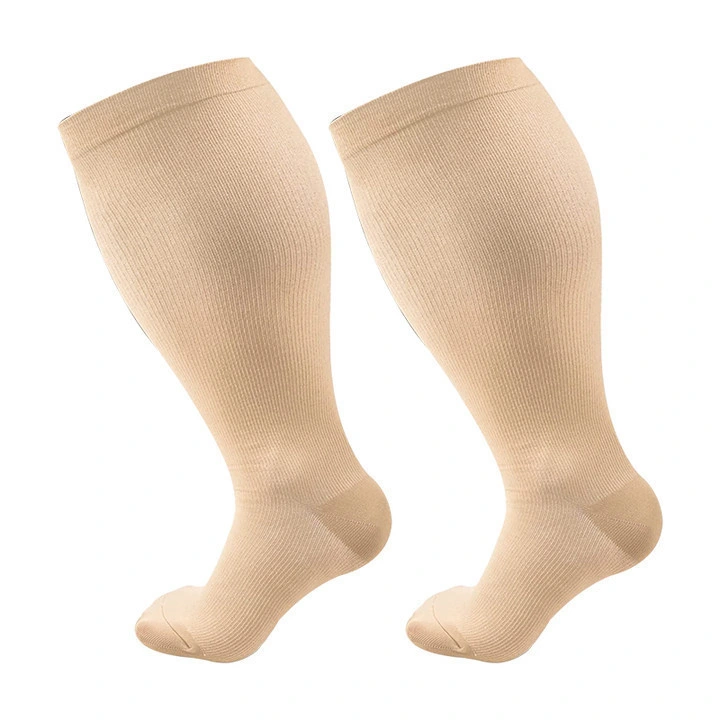 Custom Loose Solid Color Diabetic Socks Non Skid Knee Compression Socks for Women and Men