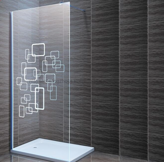 LED Modern Design Walk in Simple Shower Room Enclosure with Black Aluminium Frame and En12150 Certified Nano Self Cleaning Tempered Glass with Good Price China