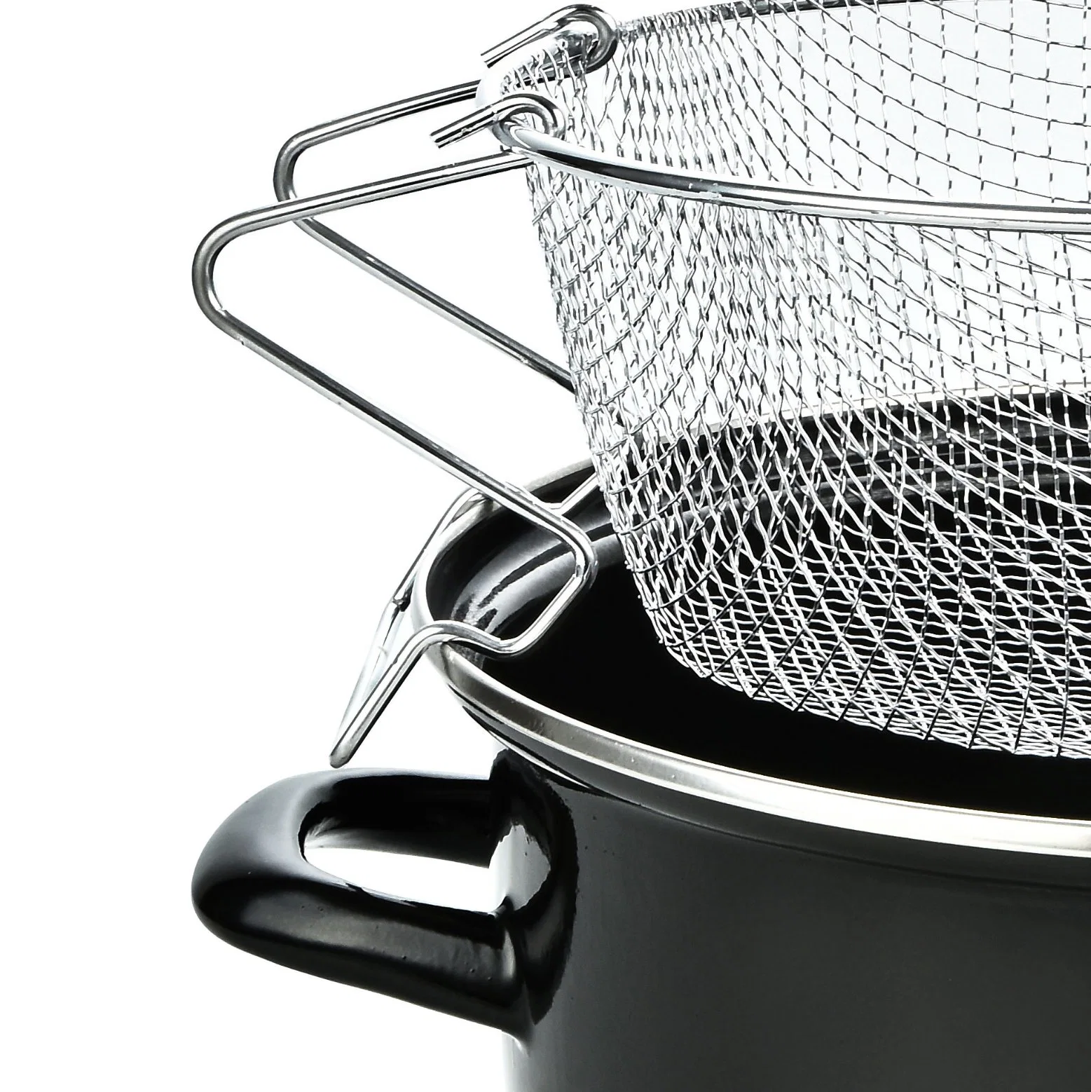 Classic Kitchenware Stainless Steel Basket Enamel Steel Fryer Pot Casserol Set Casserol Deep Fryer Gas for Sale Deep Fryer Basket