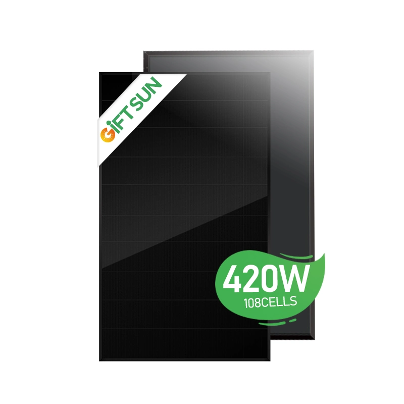 182mm Mono All Black Half Cell 410watt 415W 420W Solar Panels Full Black PV Module for Home Use