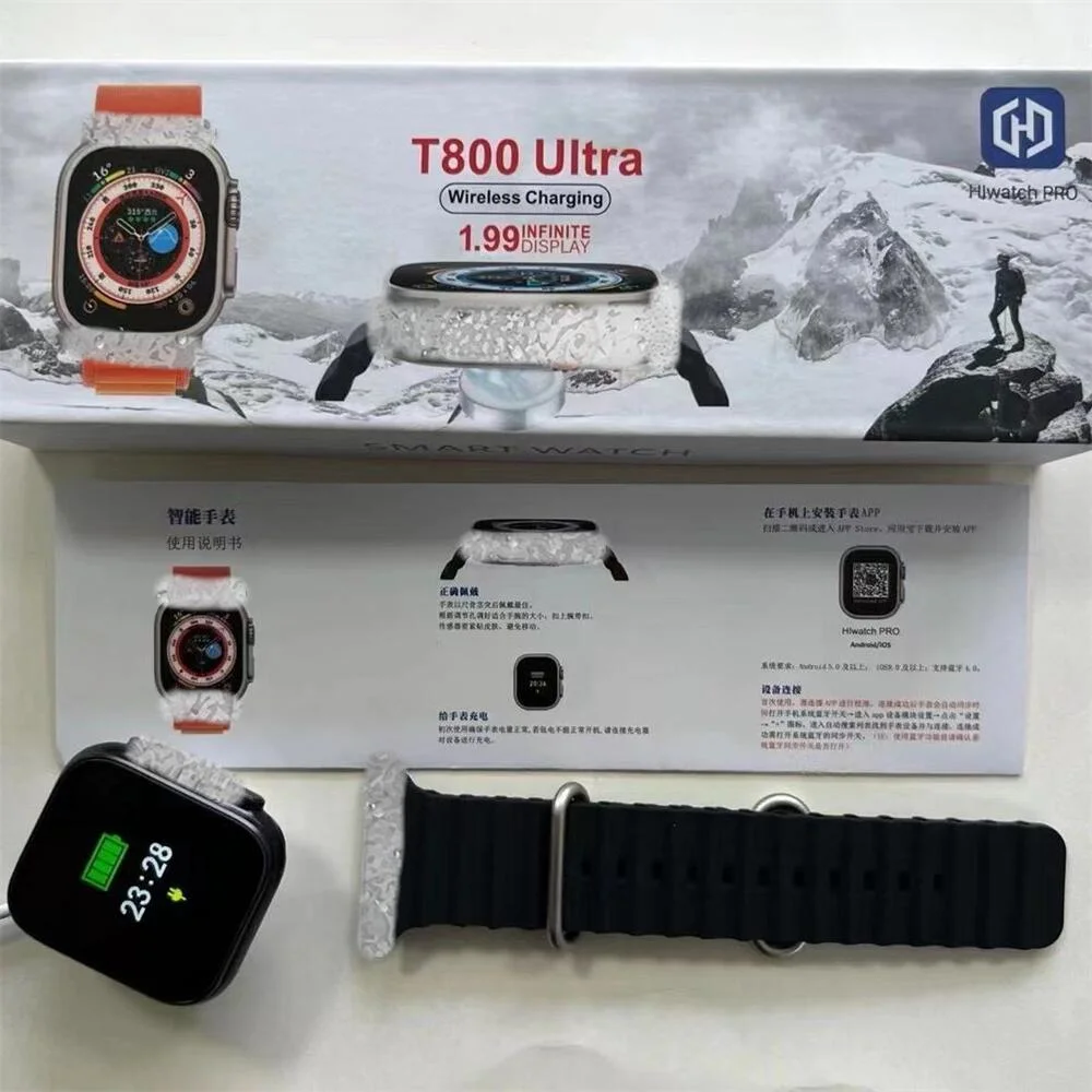 Newest T800 Ultra Hot Sale Series 8 Sport Smart Watch FT Touch Screen Wireless Charging Watch