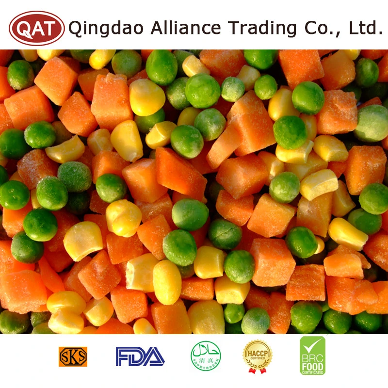 High quality/High cost performance Frozen 4 Ways Mixed Vegetables Including Sweet Corn/Green Peas/Green Beans/Carrot for Exporting