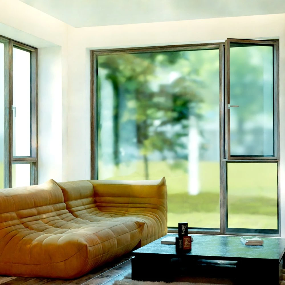 Z130 Narrow-Edge Flat Window Aluminium Wood Composite Window