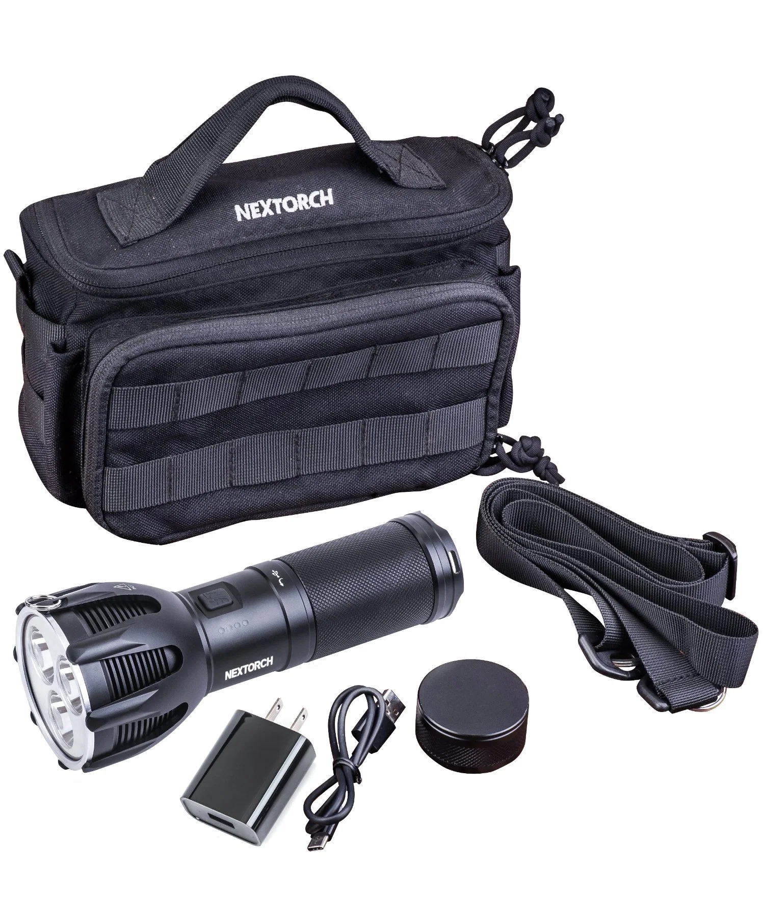 Ultra-Bright 8000lm Type-C Quick Charging Design Nextorch Powerful LED Flashlight Saint Torch 30 Camping Searchlight Torch