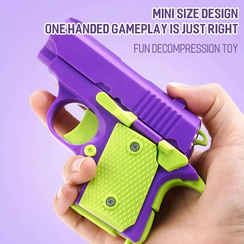 2023 Tiktok Nouvelle Tendance de Produit Jouet de Décompression 3D Impression Mini Pistolet 1911 Amusant Fidget Jouet de Gravité en Forme de Radis 3D pour Enfants.