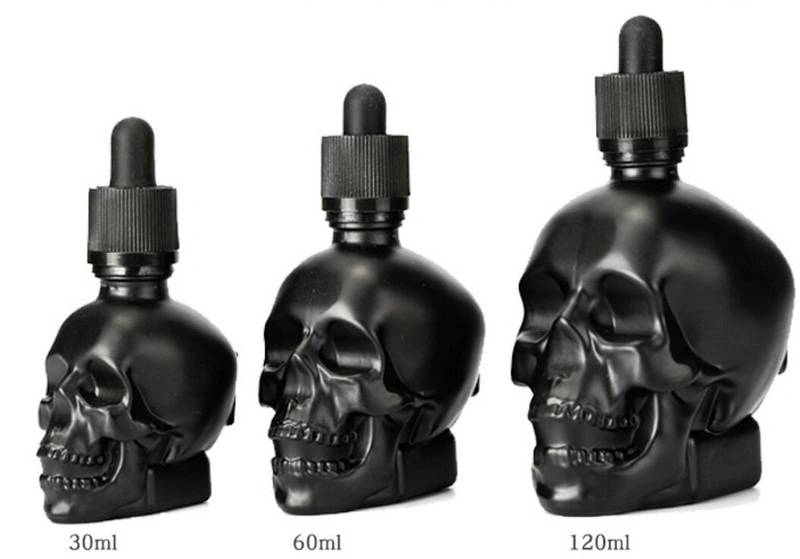 30ml Skull Glass Dropper Bottle Liquid Dropper Bottle Perfume Oil Bottle with Nipple