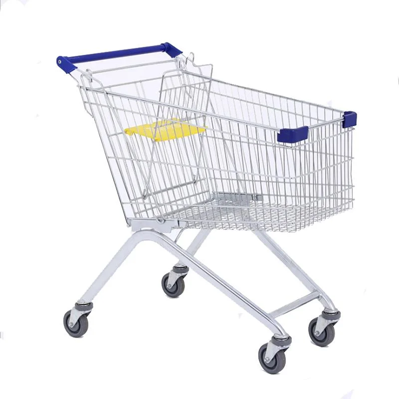 European Style Cart Supermarket Metal Folding Shopping Trolley