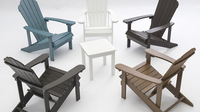 High Quality Waterproof Outdoor Garden Plastic Adirondack Chair Kits Folding Lounge Furniture