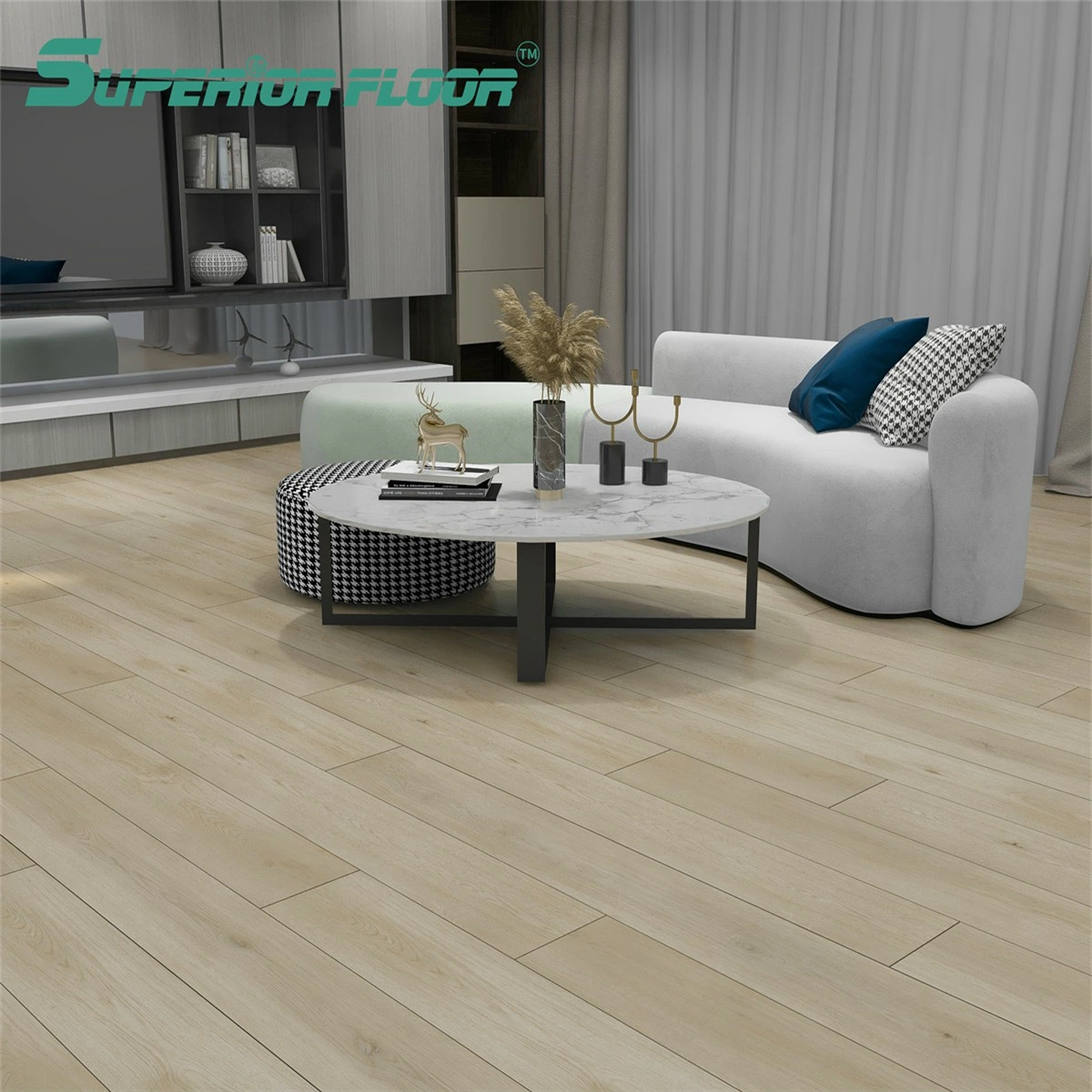 Wood Grain Look Lvt Click Rigid Vinyl Plank Flooring for Indoor Areas