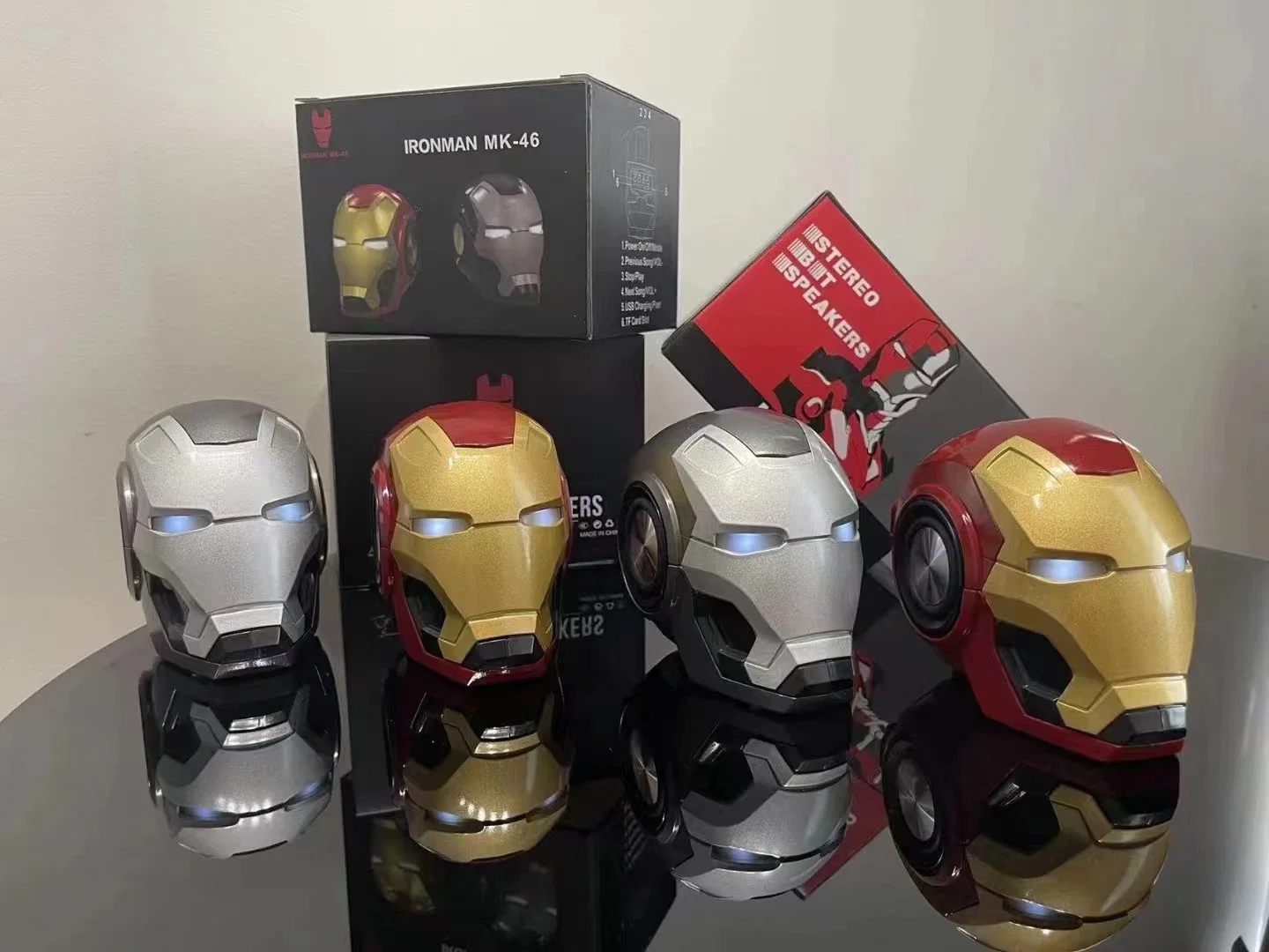 LD-K46 Iron Man Wholesale/Supplier Cute Design Mini portable Wireless USB Chargement du haut-parleur Bluetooth pour voiture avec profil Iron Man