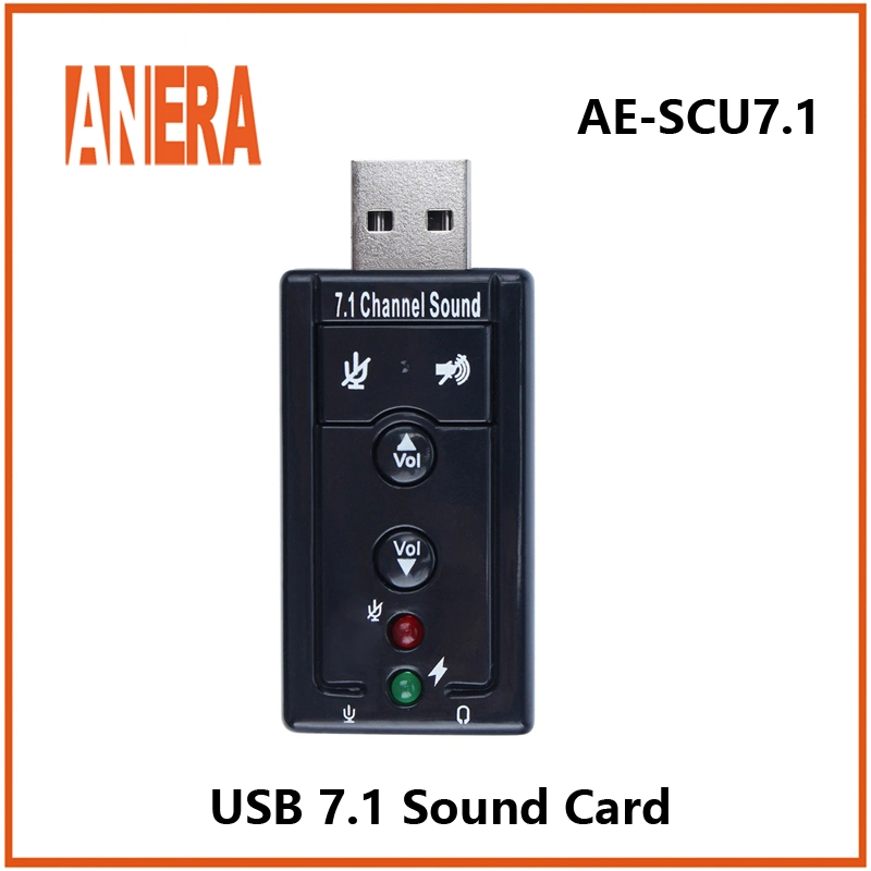 Promotion Factory Price External Aluminum Alloy USB Interface Sound Card 7.1 Channel Audio Interface Plug and Play Sound Card