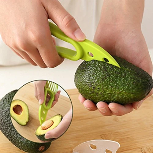 3in1 Avocado Shea Butter Fruit Plastic Slicer Cutter Knife