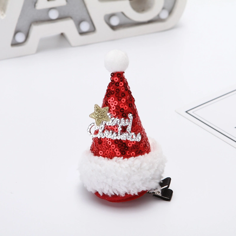 Christmas Small Hat Hair Clip Christmas Dress up Headdress Korean Wind Duckbill Hair Accessories