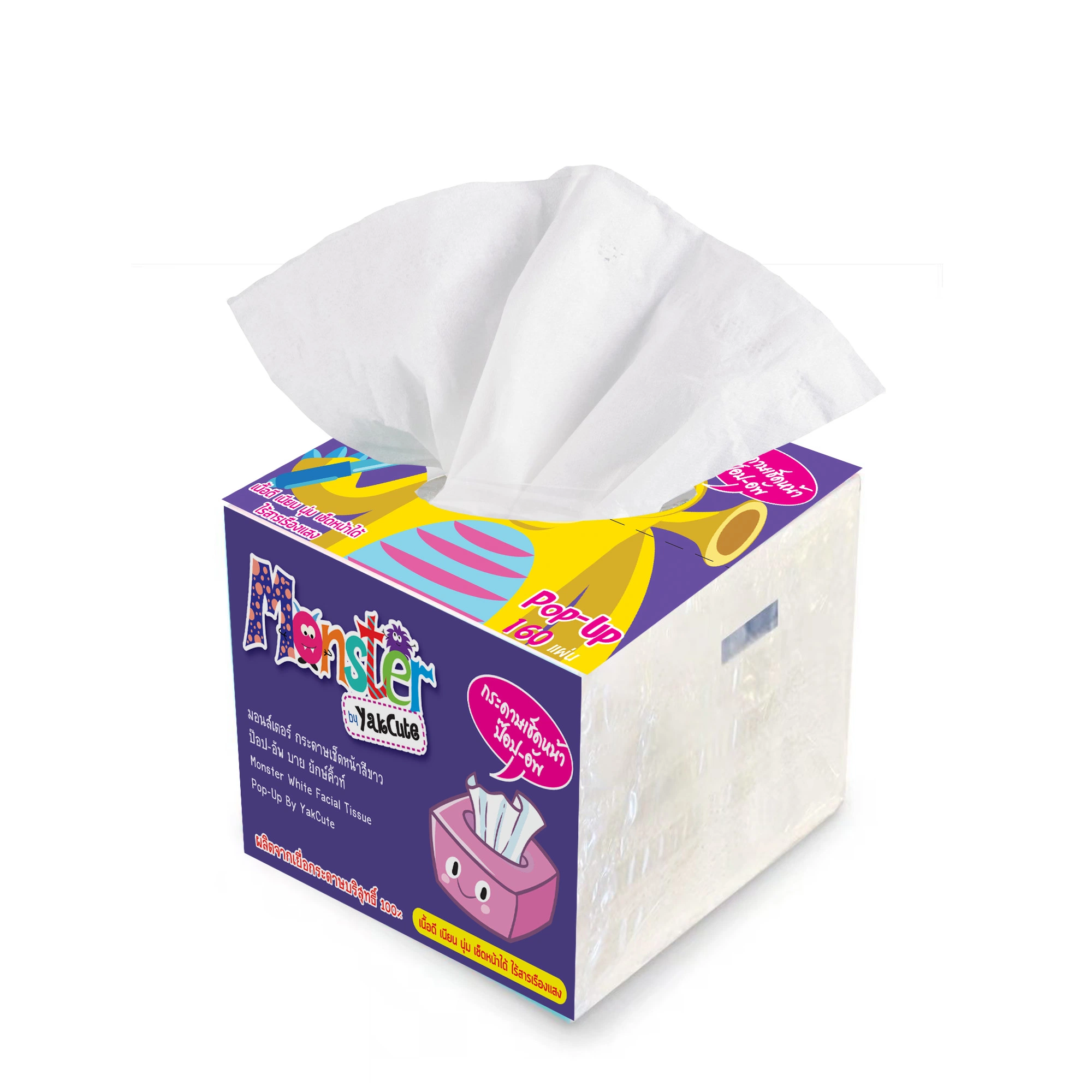 Pure Wood Pulp 1 Ply Pop up Facial Tissue