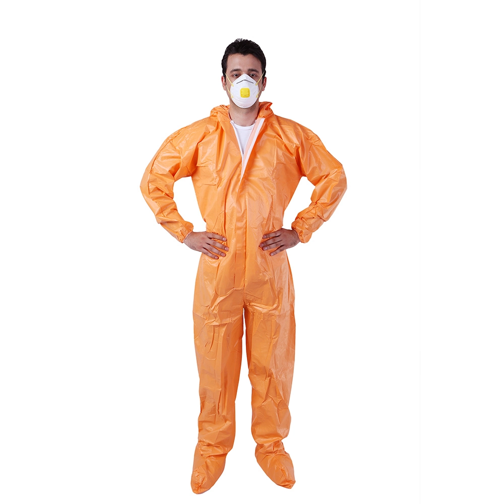 Isolation Jumpsuit Non Woven Protective Breathable Fully Body Impervious Disposable Hooded Coverall Suit