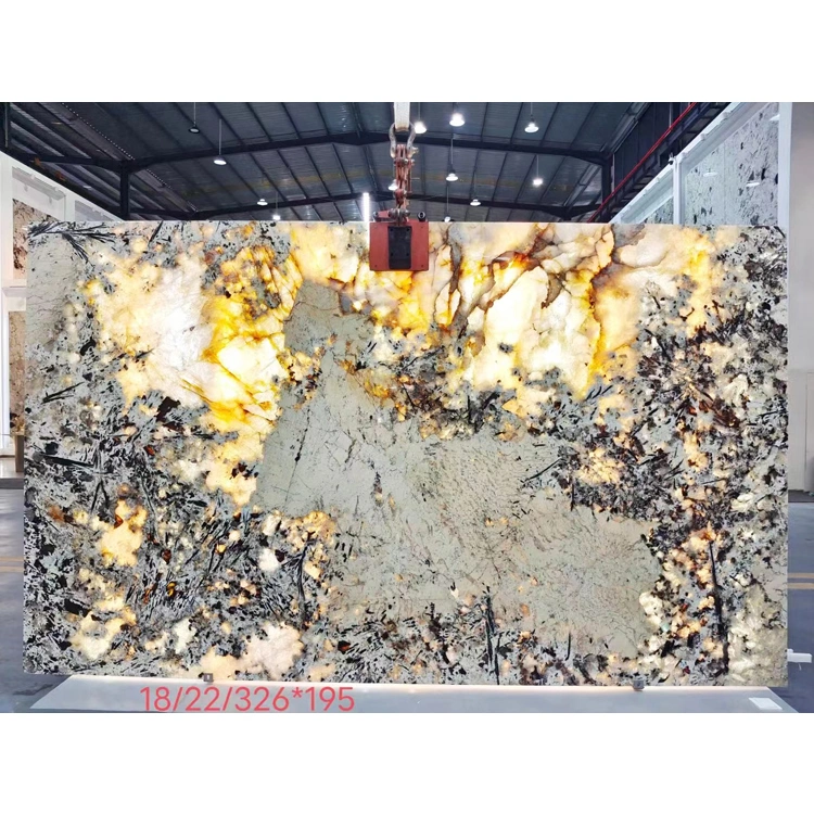 Luxo com iluminação de fundo em mármore branco branco Slabs granito rosa Patagonia Stone Quartzito Patagônia Marble