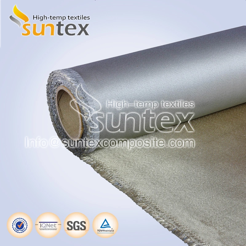 690g Grey Thick Flame Retardant PU Coated Fiberglass Textiles