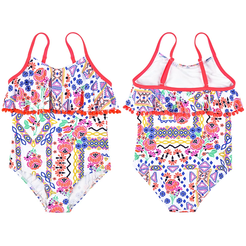 New Arrivals Girls One Piece Swimming Wear Ruffles Bikini Swimwear & Beachwear with Small Lace