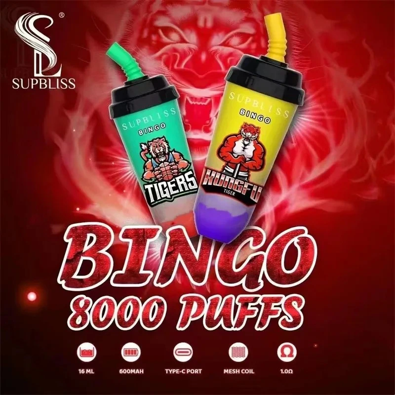 Bingo Supbliss Fumot Puff 8000 Vape Pod jetables de gros E cigarette 16ml Vape stylo prérempli 12 saveurs de tasse de thé de lait vs Randm OEM