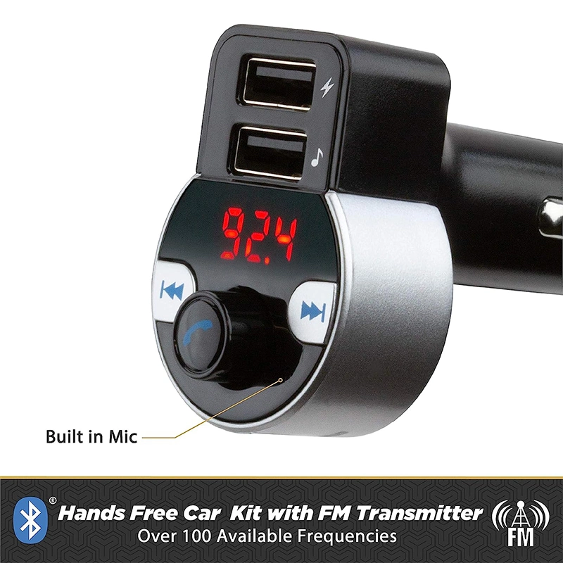 Bt5.0 Bluetooth Handsfree Car FM Transmitter Aux Modulator Audio MP3 Player with 3.1A Quick Charge