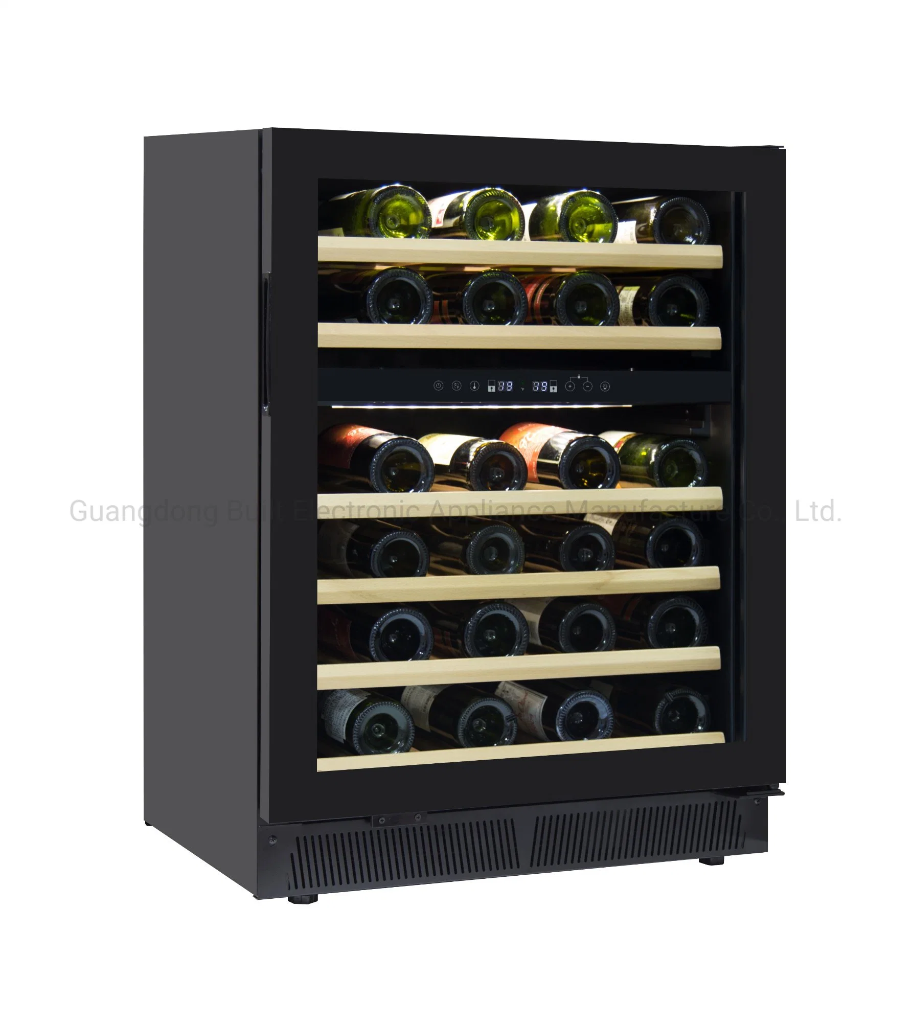 46 Bottles Free Standing / Under Counter Installation Wine Cooler Tempered Glass Door with Heater