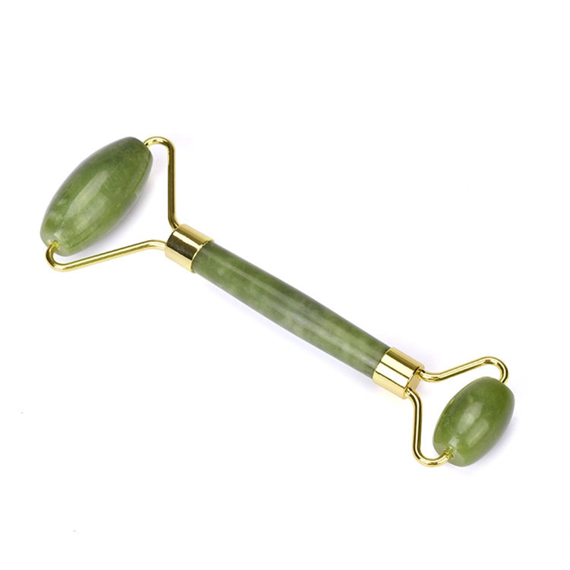 2022 Masaje facial Gemstone Natural Rodillo de elevación de la cara Masajeador Rosa Verde Cuarzo Piedra Jade Roller