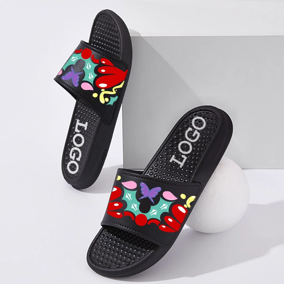 Custom Printed Logo Summer Sandals and Slippers Household Unisex Women Slippers for Daily Life