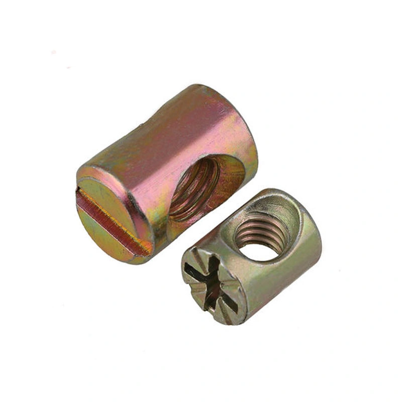 M4 M6 M8 M10 Yellow Zinc Plated Carbon Steel Slotted Barrel Nut