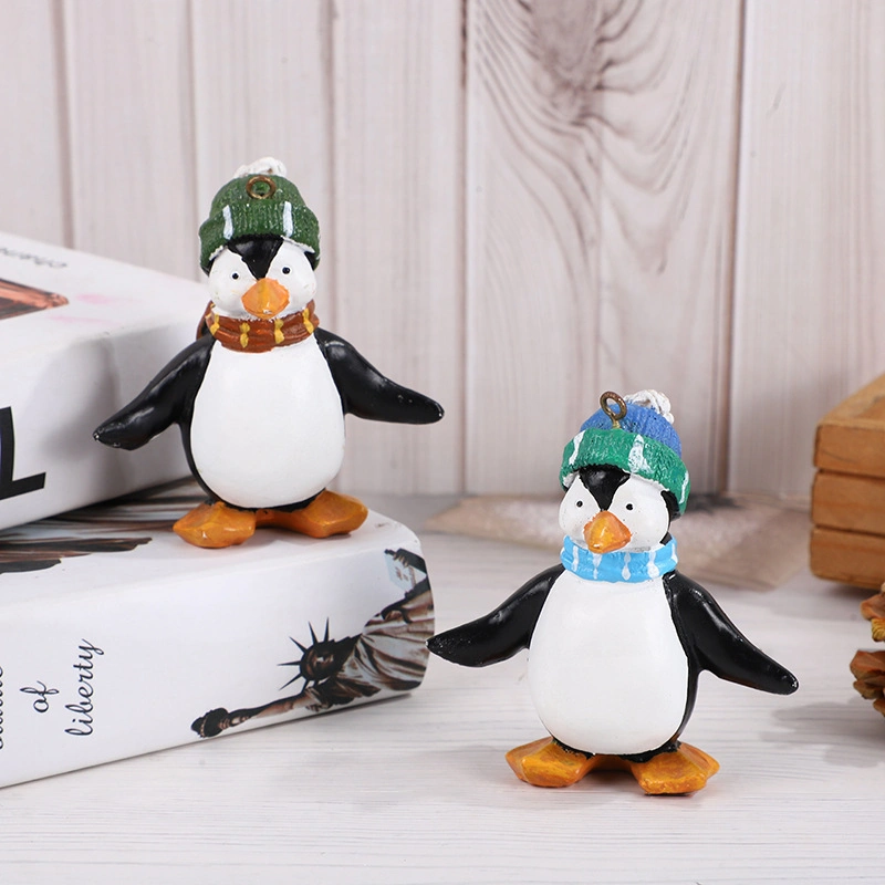 Custom Creative Christmas Gift Penguin Home Office Desktop Decoration resin Artesanato Natal decorações