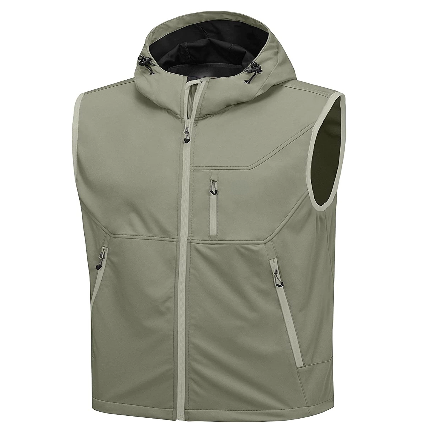 Men Lightweight Softshell Vest Windproof Sleeveless Jacket for Travel Hiking Running Golf